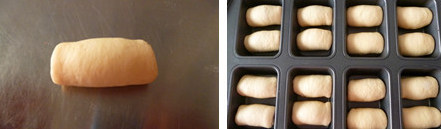 红豆沙小吐司,二发完成，表面刷蛋液，送入预热180度的烤箱，烘烤约20分钟即可，表面上色需要加盖锡纸或调低上火。