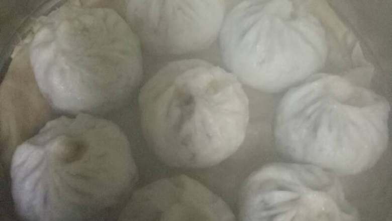 酱肉圆白菜大包,面团揉好后,分成面剂子,杆成包子皮,加入拌好的馅,包好上锅,全部码放好后,开火,上汽15分钟即可出锅