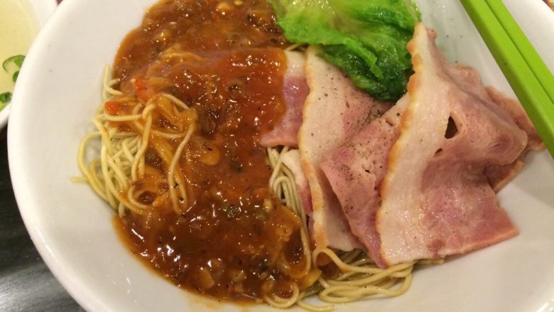 培根鲍汁捞面