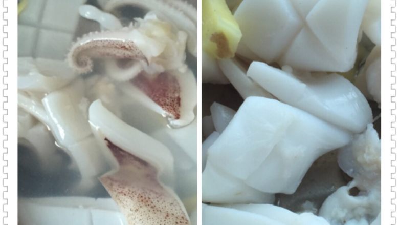 丝瓜炒鲜尤,热油锅放入姜片葱段爆香倒入灼好的鱿鱼爆炒一下，加少许料酒再炒几下，用少许生粉、蚝油、酱油、矿糖勾茨倒入再炒几下装碟备用。