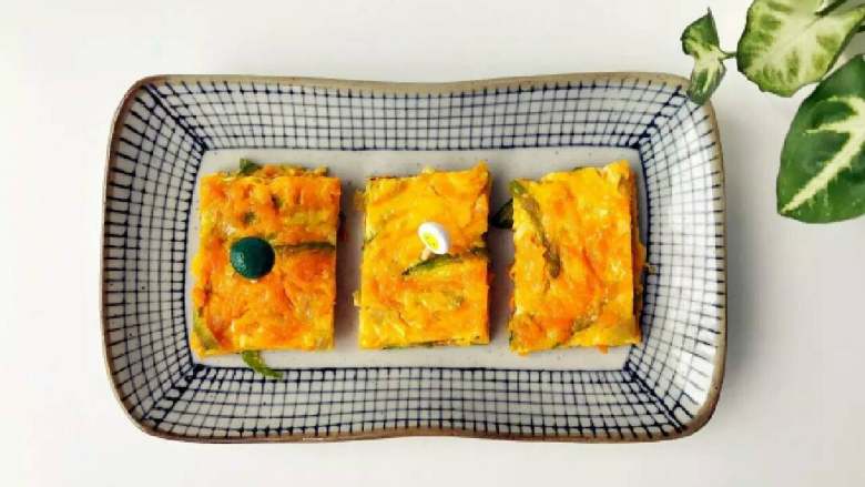 宝宝辅食:南瓜烘蛋—细腻软嫩,自带清甜,些许奶香!12M+,装盘