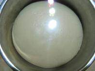 肉松包,室温发酵1.5-2小时,面团已是原来的2.5-3倍大,即第一次发酵完成。