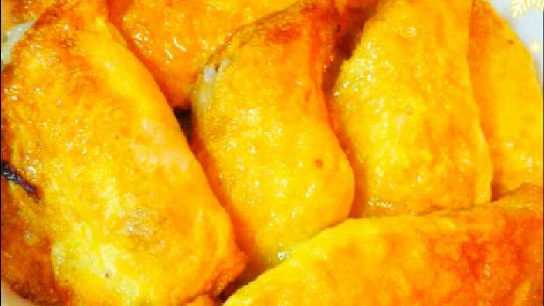 米饭蛋饺#挑战鸡蛋的100种做法#,当当当,煎好的样子