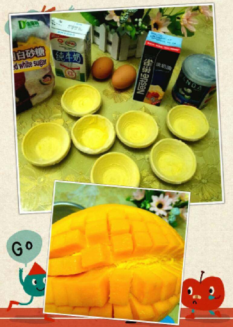 果味蛋挞#挑战鸡蛋的100种做法#, 食材大集合😂😂😂，买的<a style='color:red;display:inline-block;' href='/shicai/ 4187'>蛋挞皮</a>从冰箱冷冻仓拿出来，常温解冻即可，（约20分钟即可）去准备挞水。