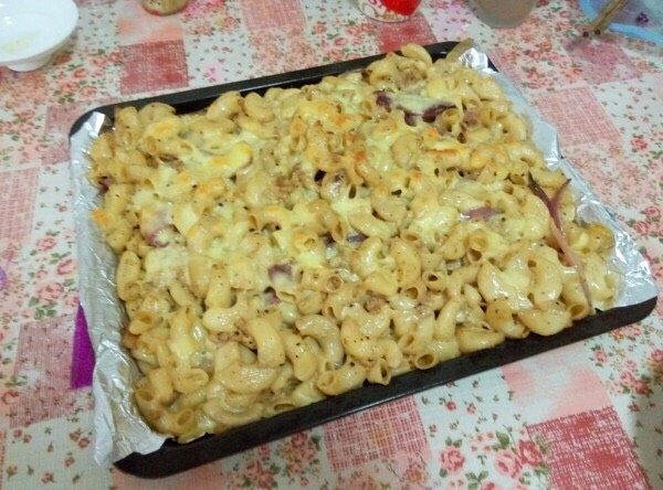 (少儿菜谱)简单版芝士肉酱焗通心粉,出炉咯~!开餐!!