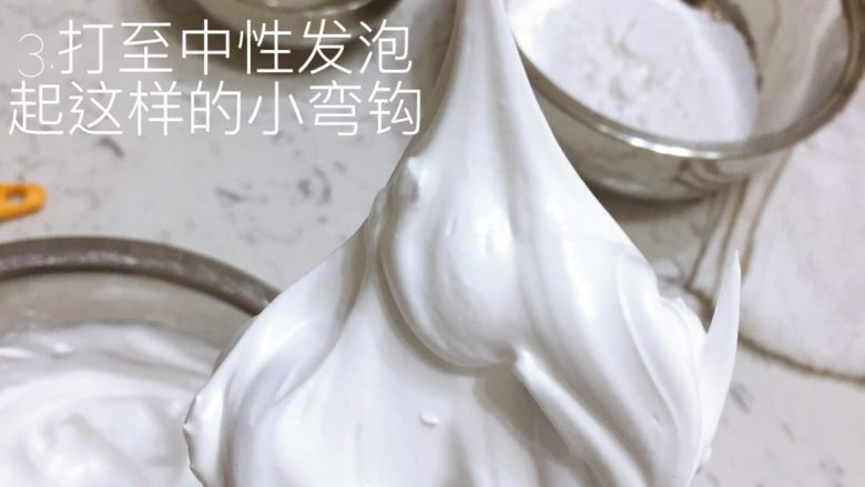 蛋白糖 /糖果,蛋白打到中性发泡, 状态看图. 不要太干了~ 当然也不能太湿. 嘿嘿
