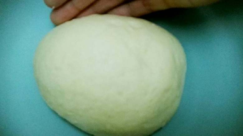 手工肉包子,揉成面团三光之后，盖上保鲜膜发酵