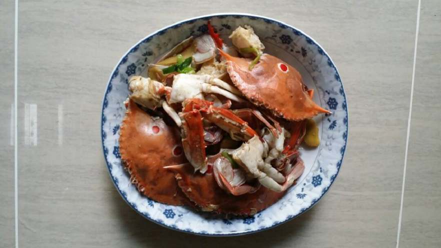姜葱炒蟹