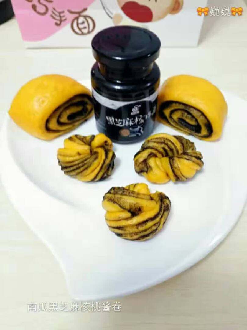 南瓜🎃黑芝麻核桃酱卷