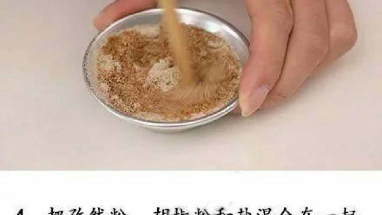微波炉版薯片+#有个故事#,孜然粉,盐。白胡椒粉,拌在一起。