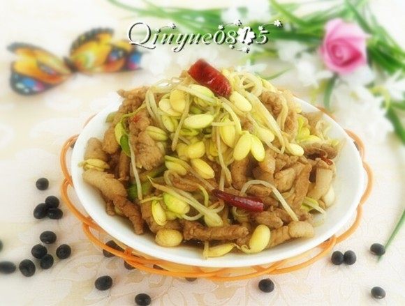 肉丝炒黑豆芽#有个故事#        