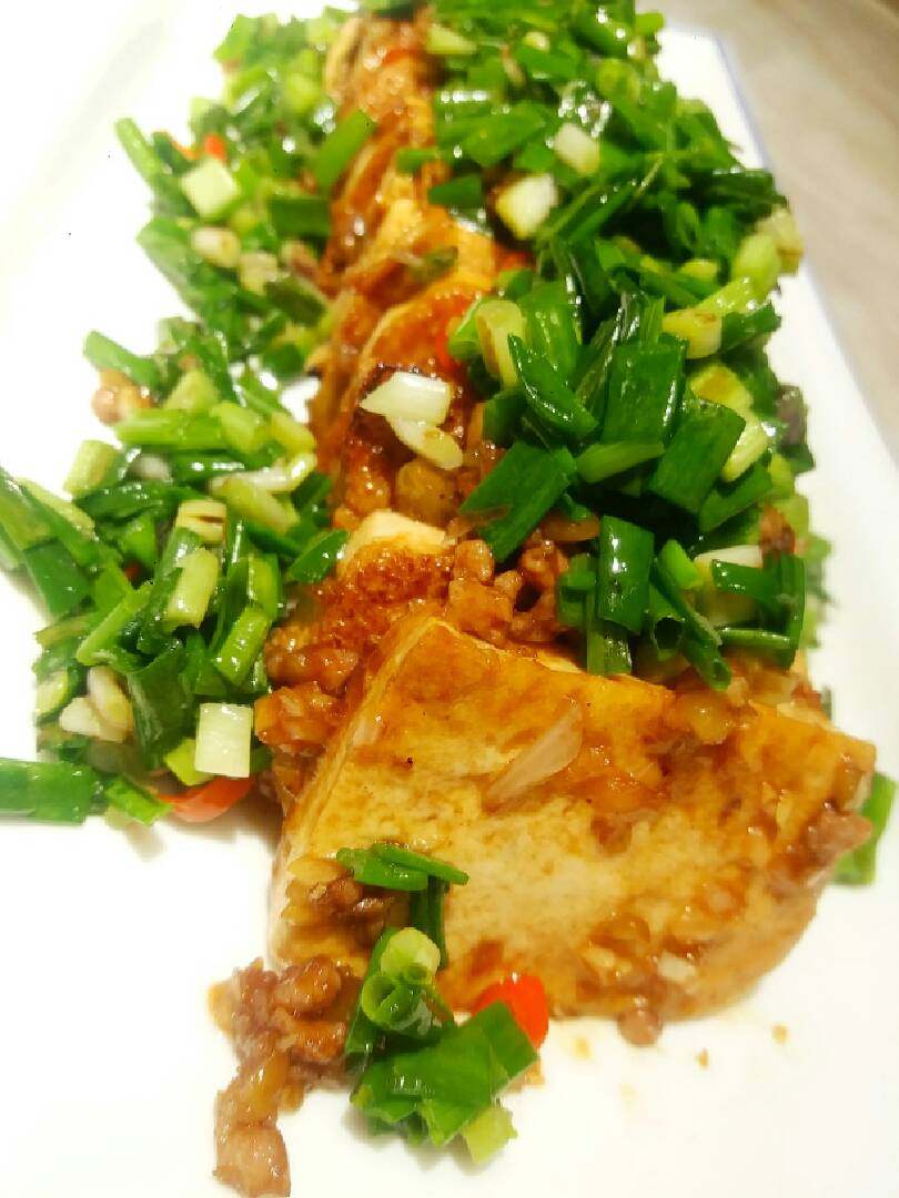 小葱煎焗豆腐