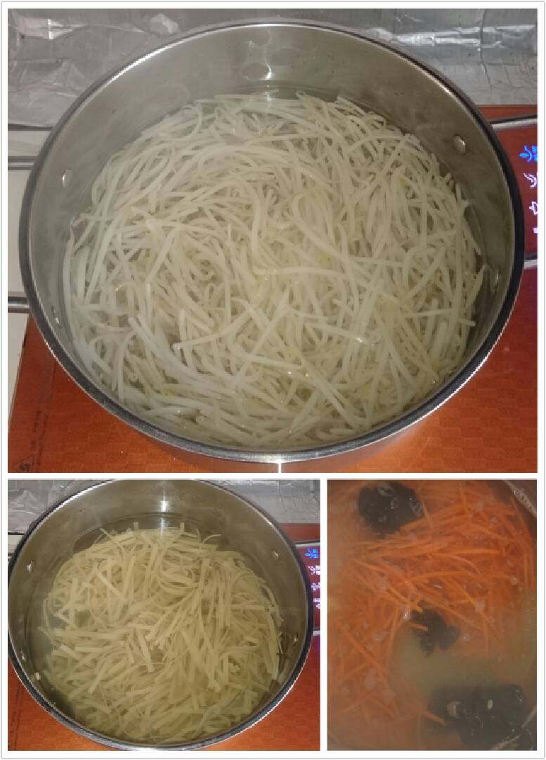 特色热拌菜,开火烫,过凉水但不能太凉。