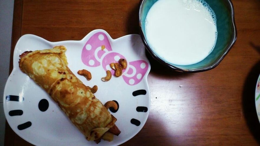 香蕉培根鸡蛋饼卷