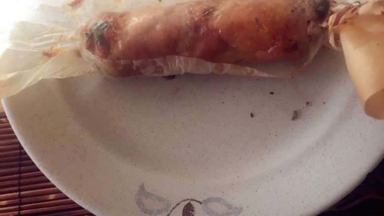 鸡肉包牛肉,拿出来时完全不会粘住!打开就成形。