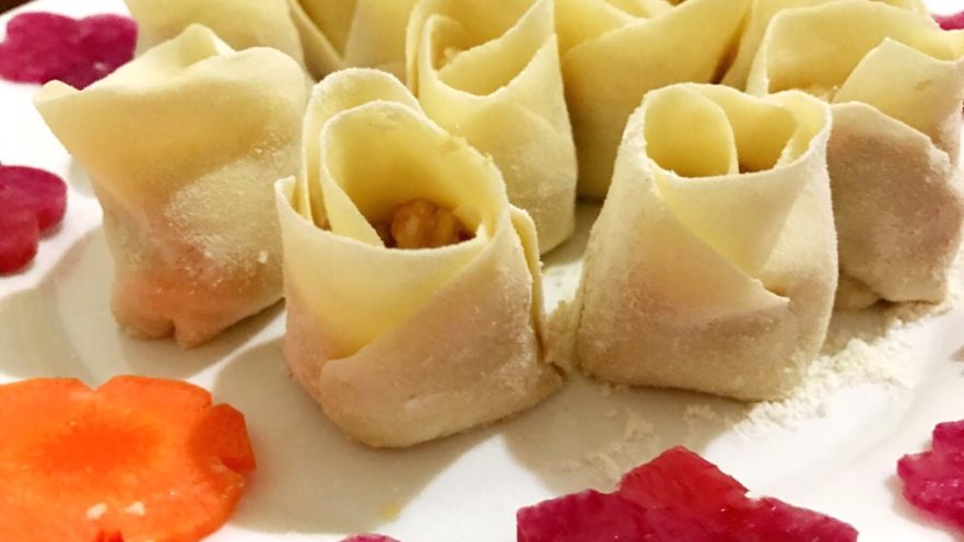 自制玫瑰花饺子
