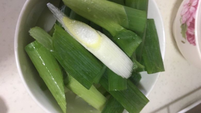 魔芋烧鸭,两根葱,切断