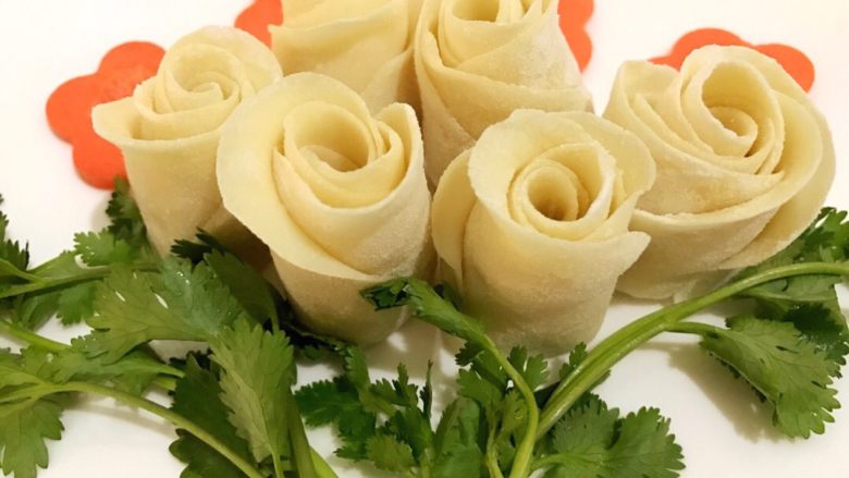 自制玫瑰花饺子,成品图