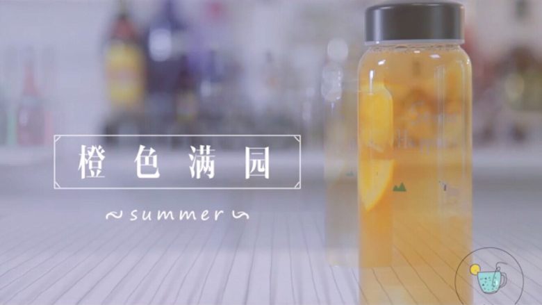 梨漫香汁&橙香满园&苹果乐园,往玻璃茶杯中放入橙子和冰糖,将冷却后的茶水倒入玻璃茶杯中。