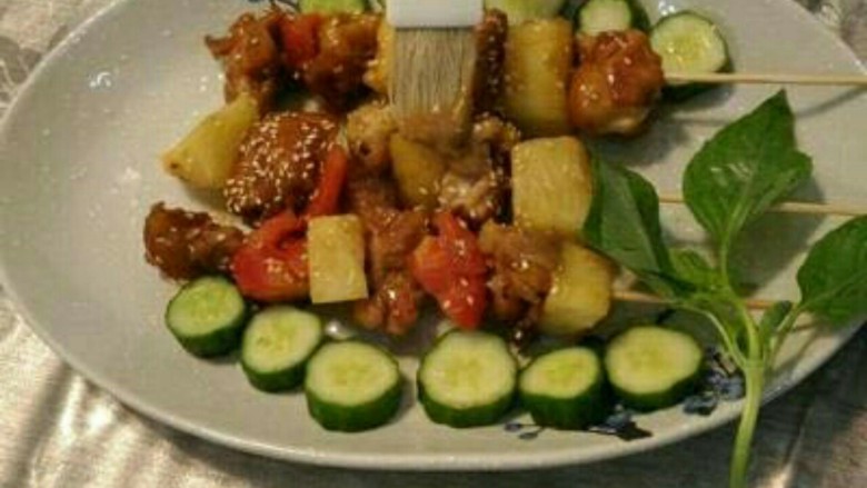 秘制蜂蜜鸡肉串,6涂/沾酱