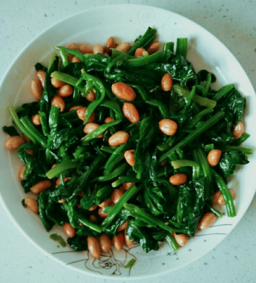 陈醋菠菜花生米