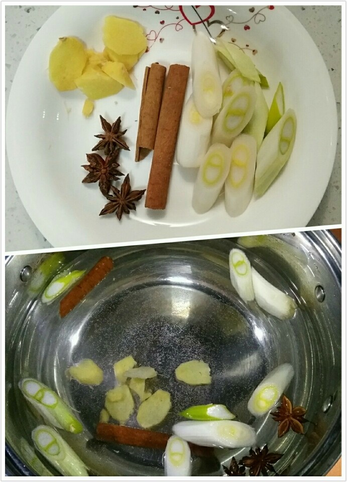 家常鸡腿两吃,锅洗干净,重新装水(稍多一些),开火,放入调料。