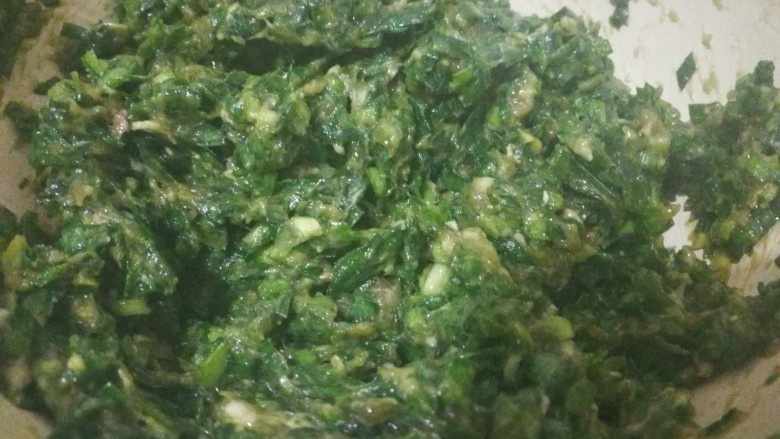 饺子,调整好的韭菜馅