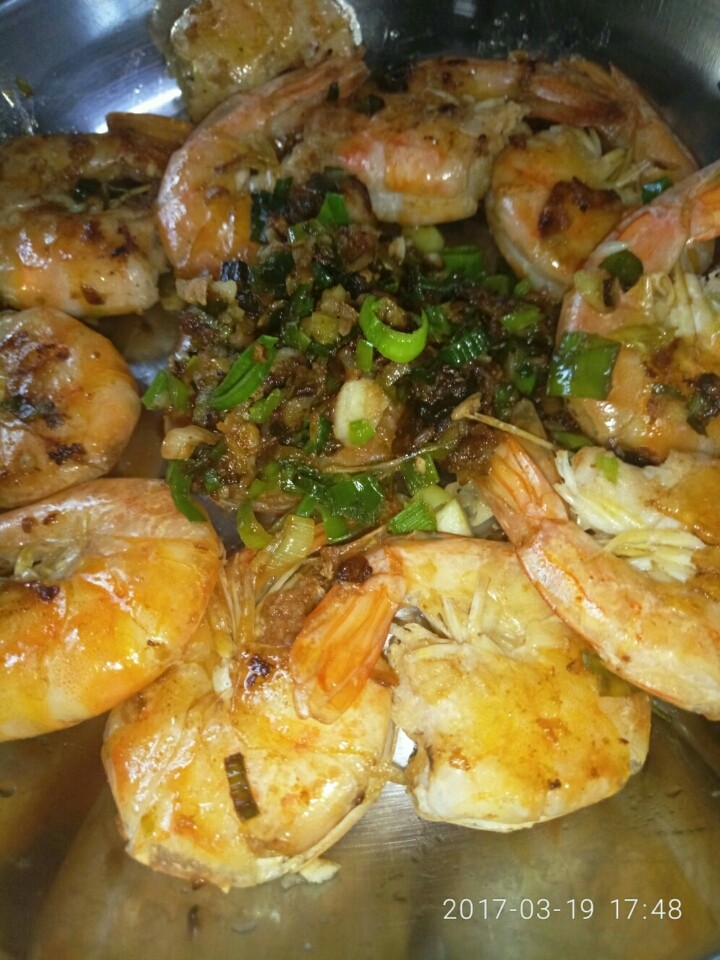大葱爆炒虾