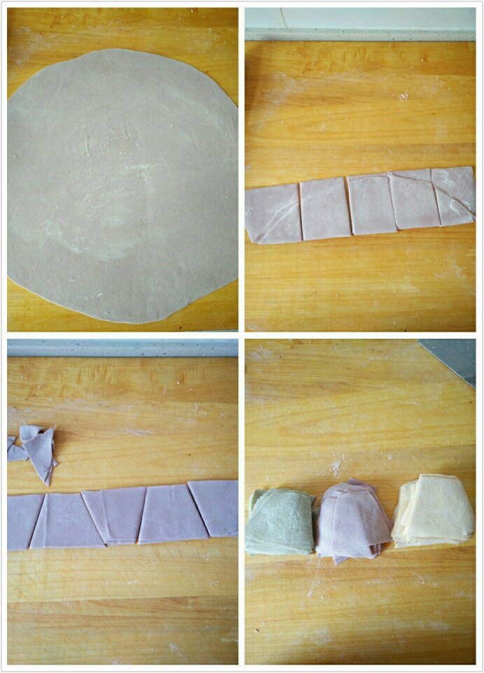 家常双肉三色馄饨,制作馄饨皮