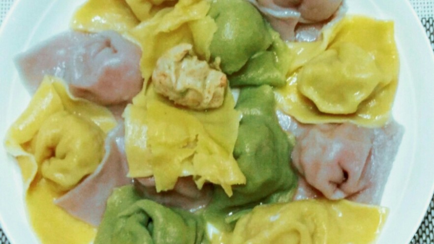 家常双肉三色馄饨