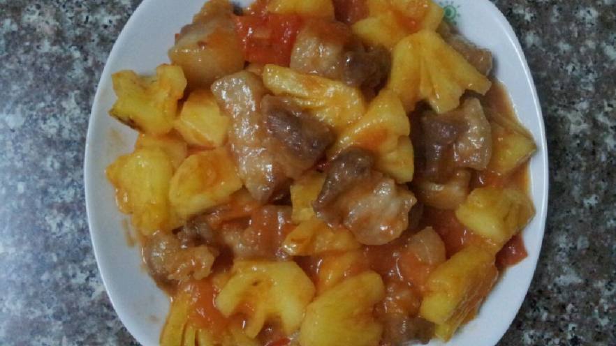 菠萝炒肚肉