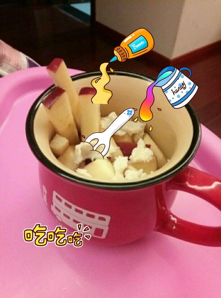 牛奶酱，占苹果。