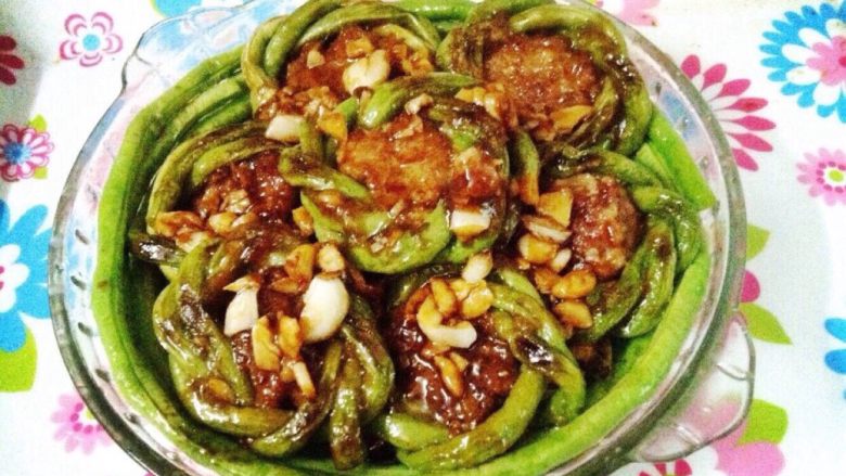 豆角瘦肉酿