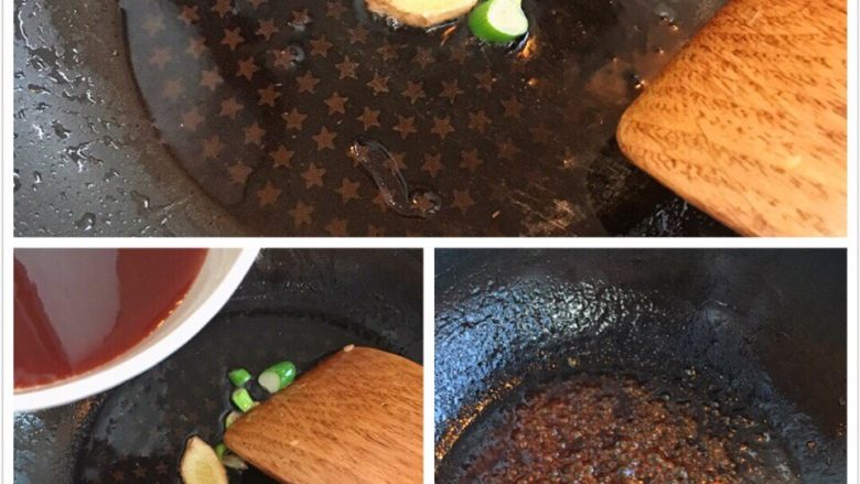 比传统咕咾肉好吃N倍~秘制爱心菠萝鸡肉,加5ml油,油热入葱姜煸香,转小火将碗汁倒入,烧开后将葱姜取出