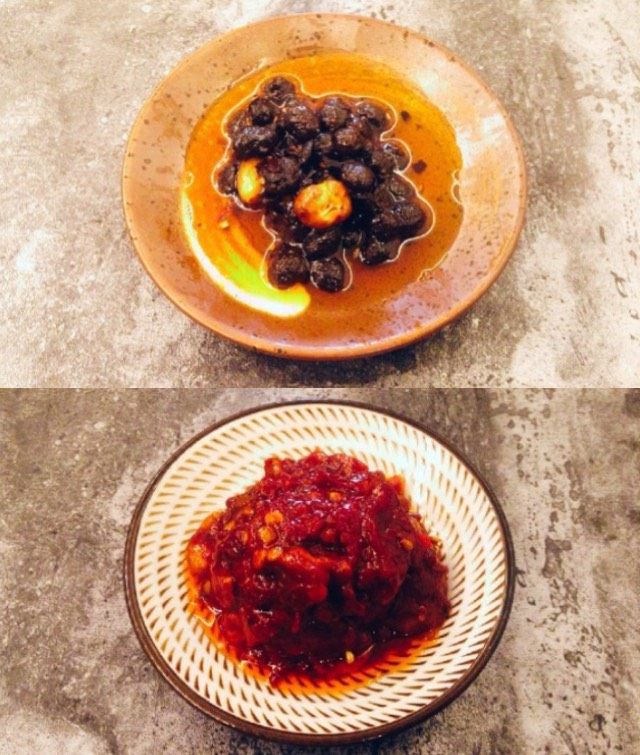 香辣烤鱼,取豆豉,<a style='color:red;display:inline-block;' href='/shicai/ 46964'>郫县豆瓣酱</a>备用。