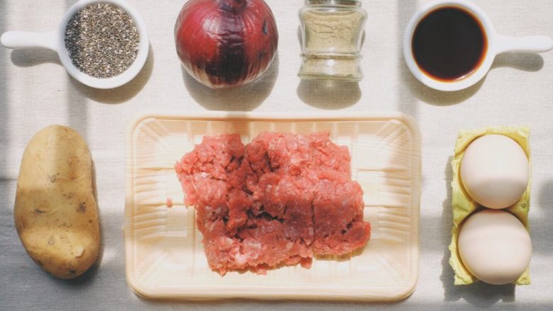 奇亚籽牛肉饼,食材准备~