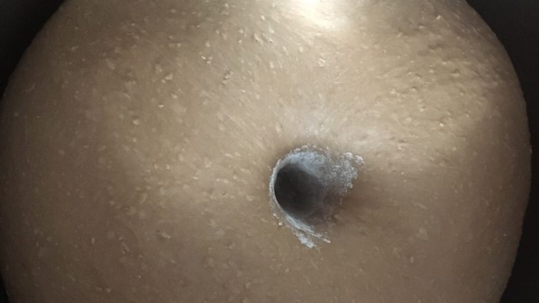 全麦麻薯软欧包,发至两倍大,手指沾面粉戳洞,不回缩即可