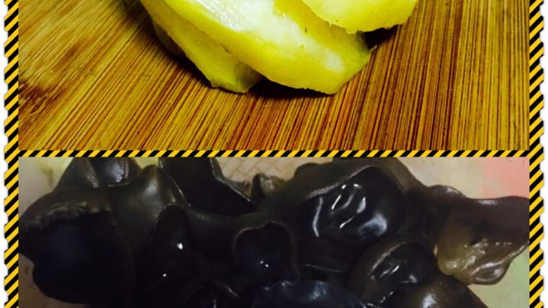 酸甜菠萝炒木耳,木耳泡5个小时，开水里煮一下捞起待用，（菌类最好都用开水先煮一下哦），菠萝切片待用