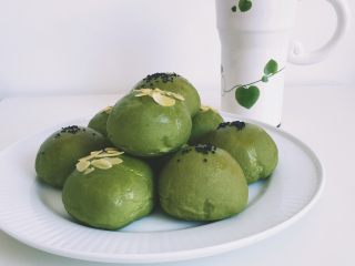 【网上厨房独家】抹茶肉松（蜜豆）小餐包