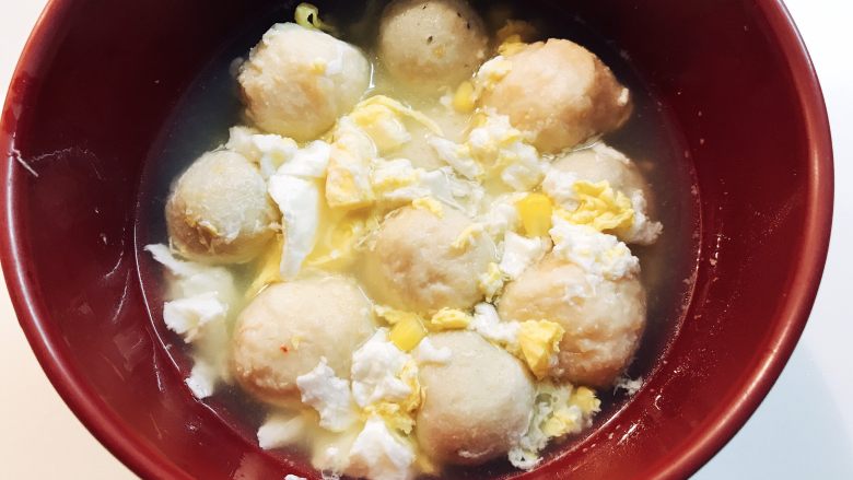 海鲜丸丸蛋花汤,出炉