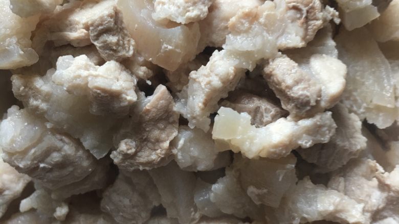 土豆豆角焖面,肉切条,热水超好留用