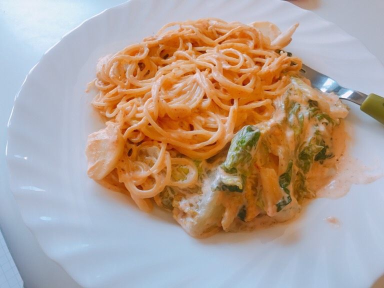 懶惰鬼的奶油青菜義大利麵🍝