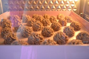 咖啡曲奇饼干,放入预热好的烤箱,热风模式170度中层20分钟。