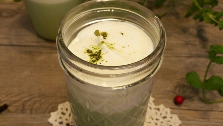 抹茶牛奶+奶盖