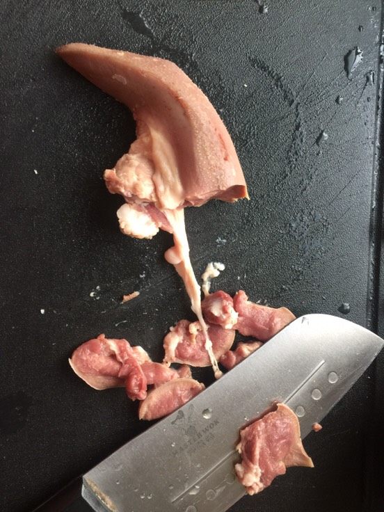 舌尖豆腐,猪舌尖切片
