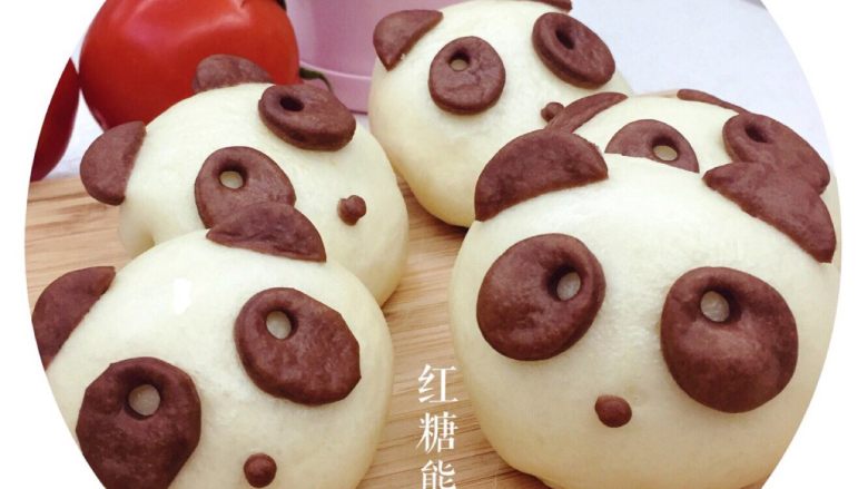 红糖熊猫包子,熊猫包子出炉啦~造型超呆萌~