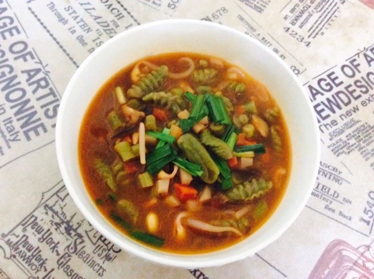 番茄酱素麻食,来一碗，香