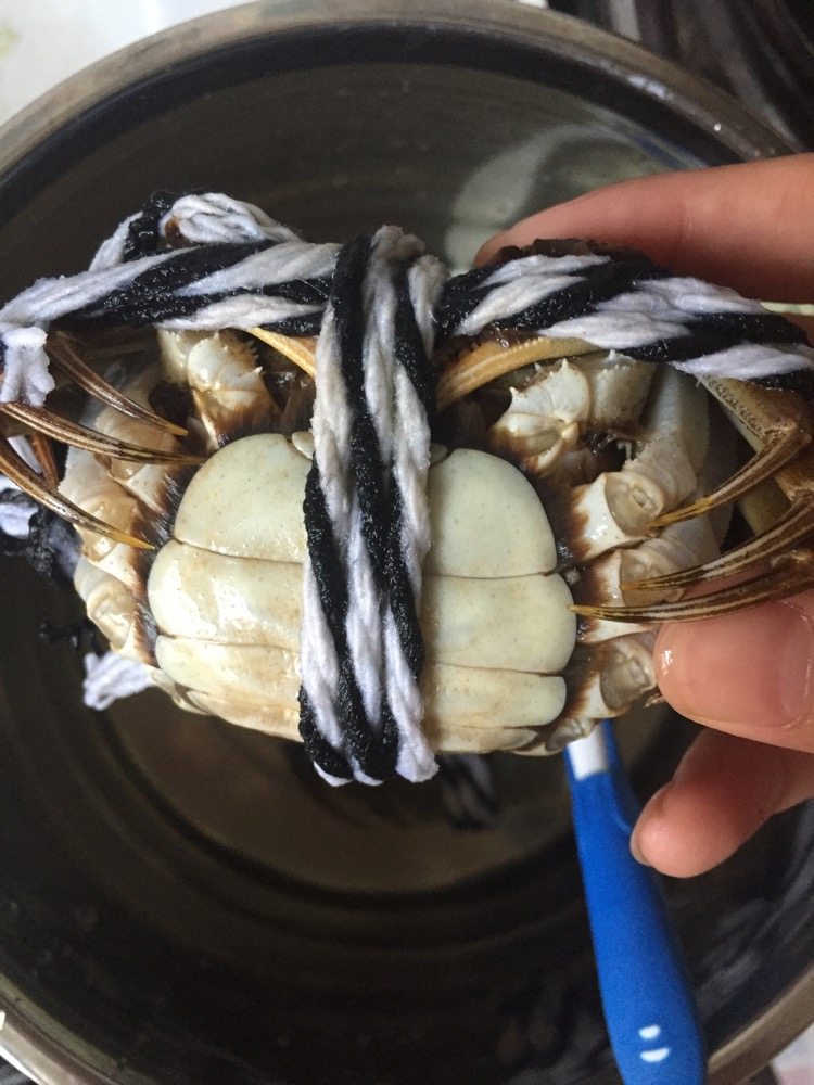 螃蟹螃蟹+#人民的美食#,拿出废旧牙刷,把捆绑的绳子解开。准备洗刷刷