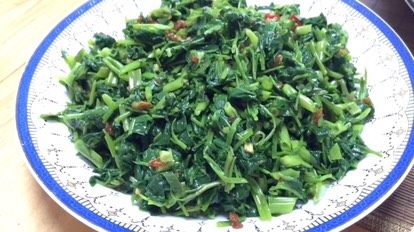 客家擂茶·精品素菜,凉拌空心菜(切小段)