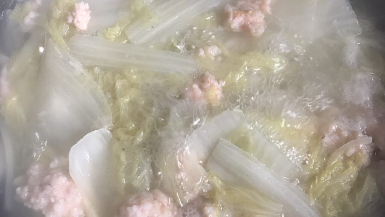 虾滑娃娃菜汤～